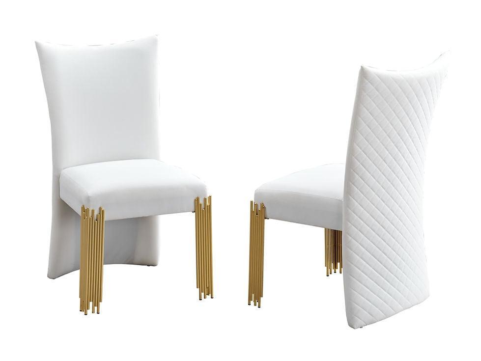 Glamor White/Gold 7-Piece Dining Room Set by New Era Innovations at Eve Furniture