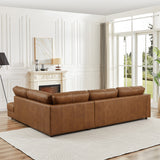 Glander Cognac Leather Sectional Sofa Right Facing by Ashcroft Furniture at Eve Furniture