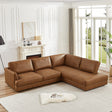 Glander Cognac Leather Sectional Sofa Right Facing by Ashcroft Furniture at Eve Furniture