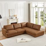 Glander Cognac Leather Sectional Sofa Right Facing by Ashcroft Furniture at Eve Furniture