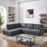 Glander Grey Fabric Left-Facing Sectional Sofa by Ashcroft Furniture at Eve Furniture