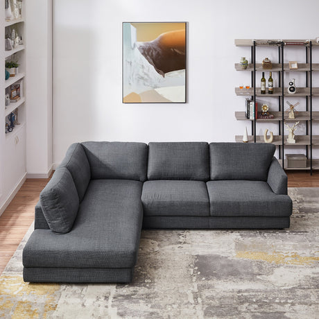 Glander Grey Fabric Left-Facing Sectional Sofa by Ashcroft Furniture at Eve Furniture