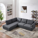 Glander Grey Fabric Left-Facing Sectional Sofa by Ashcroft Furniture at Eve Furniture