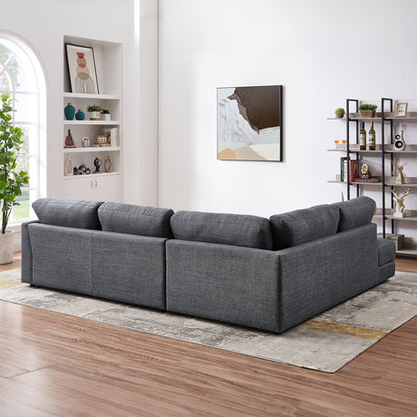 Glander Grey Fabric Left-Facing Sectional Sofa by Ashcroft Furniture at Eve Furniture