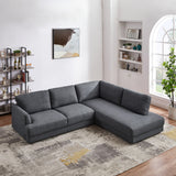 Glander Grey Fabric Right-Facing Sectional Sofa by Ashcroft Furniture at Eve Furniture
