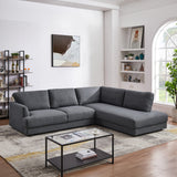 Glander Grey Fabric Right-Facing Sectional Sofa by Ashcroft Furniture at Eve Furniture