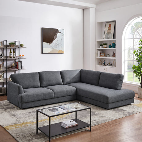 Glander Grey Fabric Right-Facing Sectional Sofa by Ashcroft Furniture at Eve Furniture