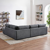 Glander Grey Fabric Right-Facing Sectional Sofa by Ashcroft Furniture at Eve Furniture