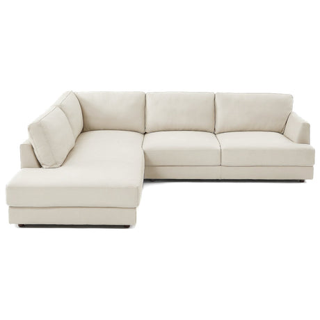 Glander Real Beige Leather Left-Facing Sectional by Ashcroft Imports at Eve Furniture