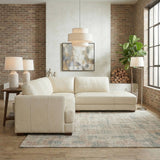 Glander Real Beige Leather Right-Facing Sectional by Ashcroft Imports at Eve Furniture