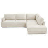 Glander Real Beige Leather Right-Facing Sectional by Ashcroft Imports at Eve Furniture