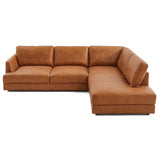 Glander Real Tan Leather Right-Facing Sectional by Ashcroft Furniture at Eve Furniture