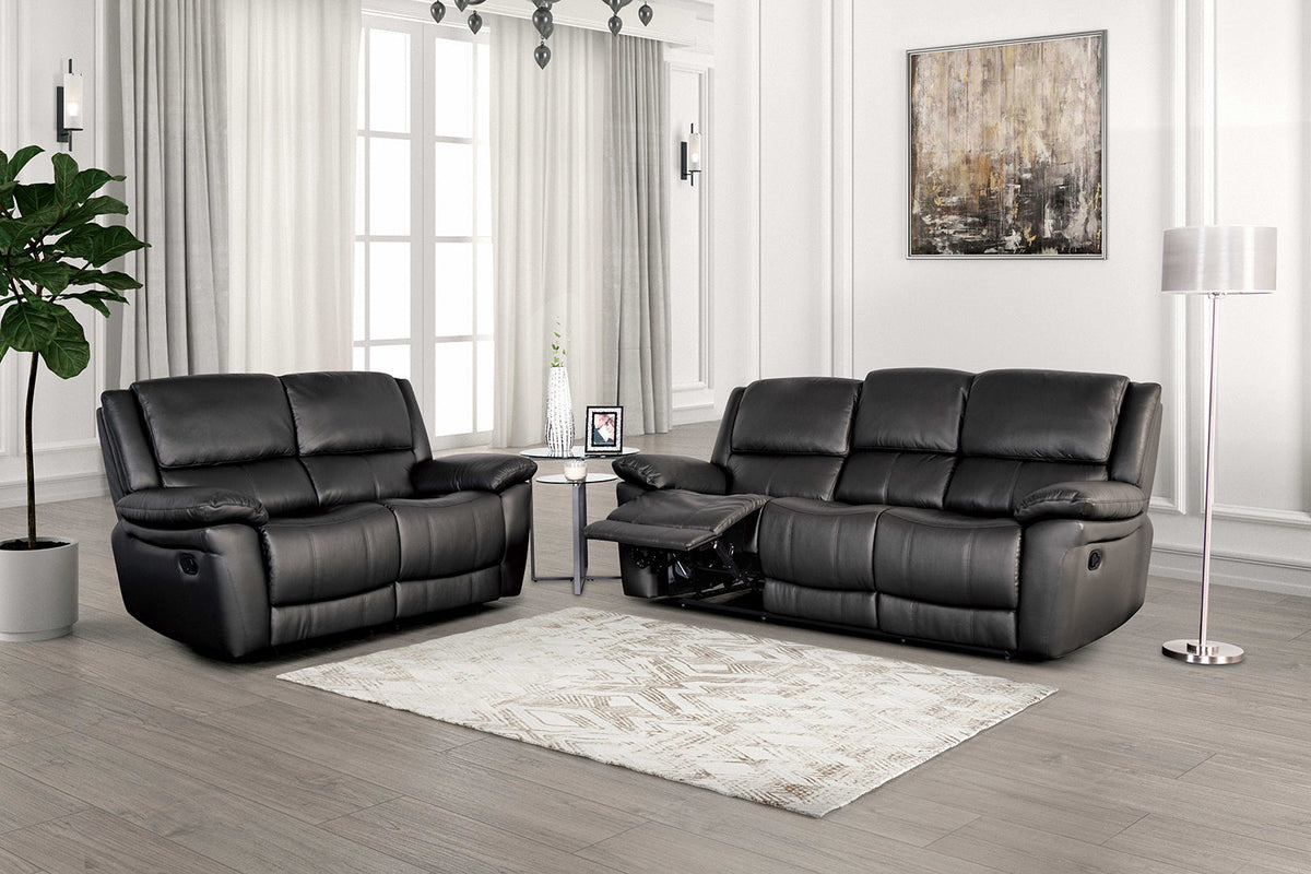 Glarus Black Manual Loveseat