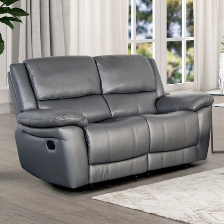 Glarus Dark Gray Leather Match Reclining Living Room Set by Furniture of America at Eve Furniture