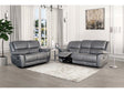 Glarus Dark Gray Leather Match Reclining Living Room Set by Furniture of America at Eve Furniture
