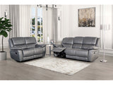 Glarus Dark Gray Leather Match Reclining Living Room Set by Furniture of America at Eve Furniture