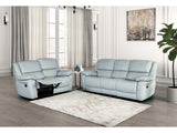 Glarus Powder Blue Leather Match Reclining Living Room Set by Furniture of America at Eve Furniture