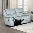Glarus Powder Blue Loveseat Manual Recliner by Furniture of America at Eve Furniture