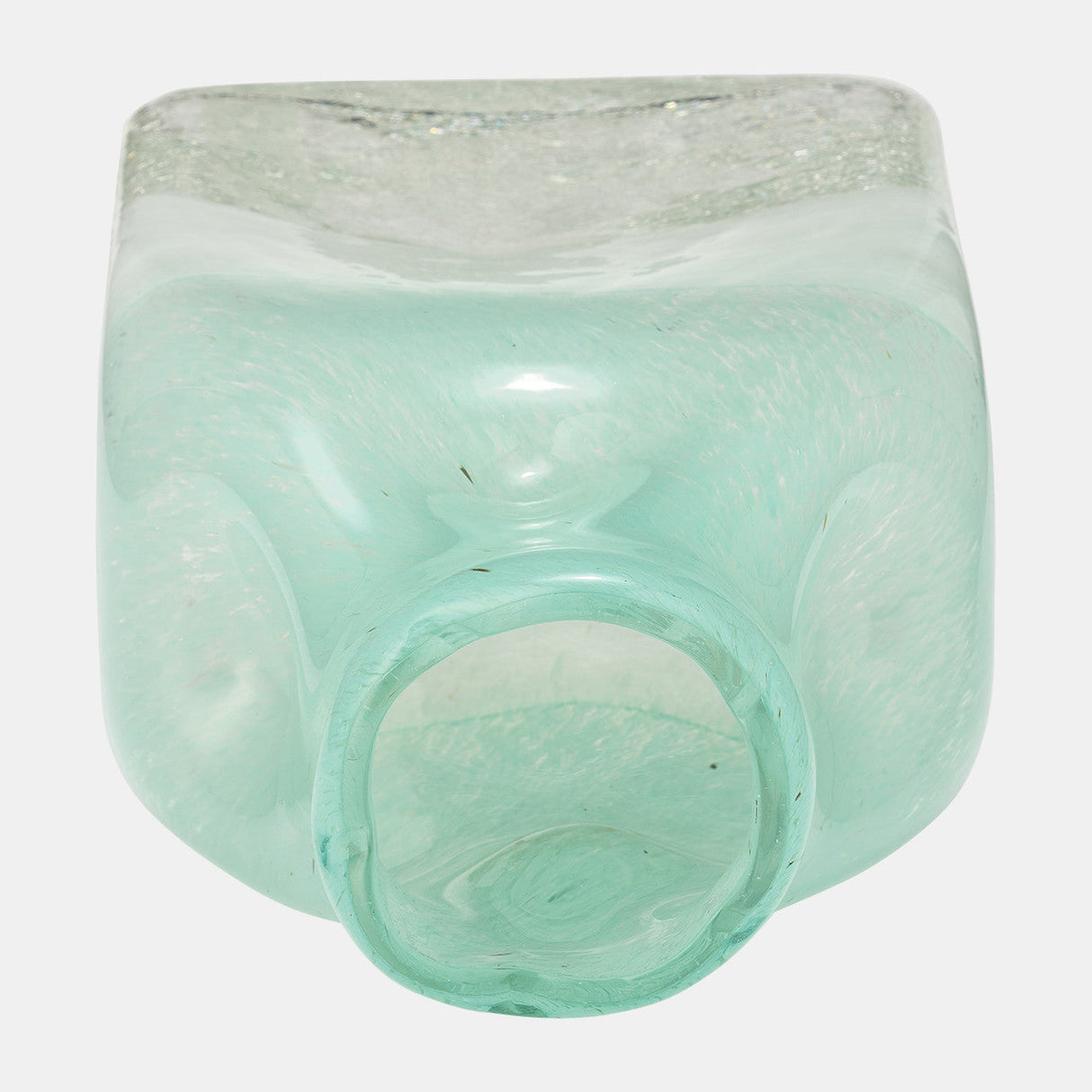 Glass 10" Bottle Vase, Aqua Haze