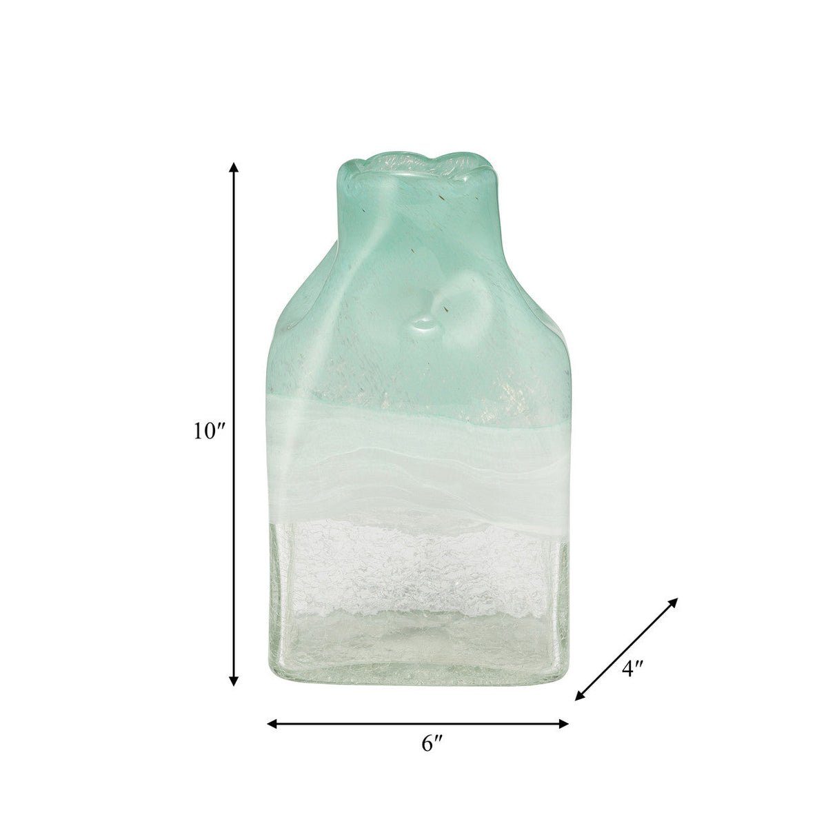 Glass 10" Bottle Vase, Aqua Haze