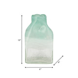 Glass 10" Bottle Vase, Aqua Haze