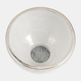 Glass,10",bowl W/ring Deco,white