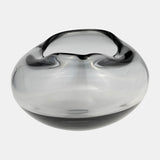 Glass, 10"d Irregular Shape Bowl, Smoke