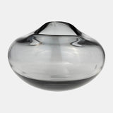 Glass, 10"d Irregular Shape Bowl, Smoke