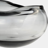 Glass, 10"d Irregular Shape Bowl, Smoke