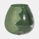 Glass, 10" Dipped Vase, Green