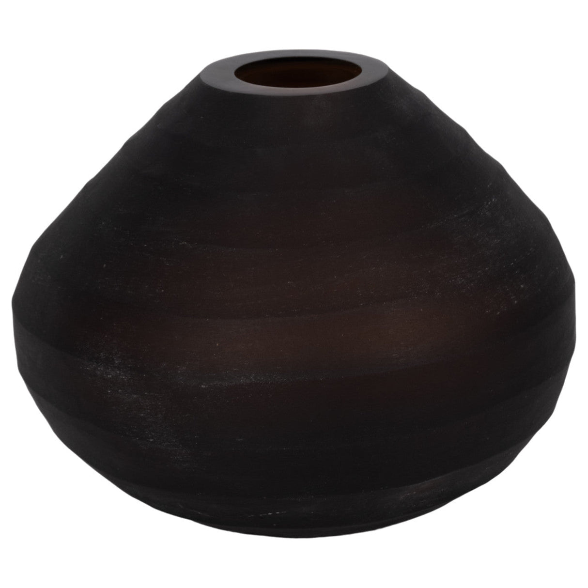 Glass, 10" Rotund Vase, Smokey Brown