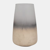 Glass, 11" Antiqued Finish Vase, Ivory