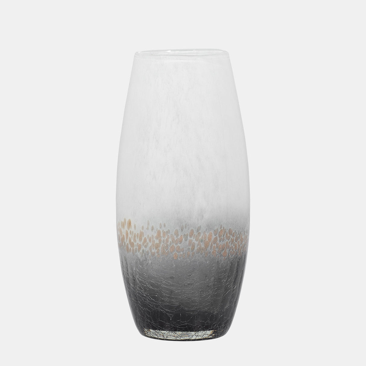 Glass, 11" Crackle Vase, Multi