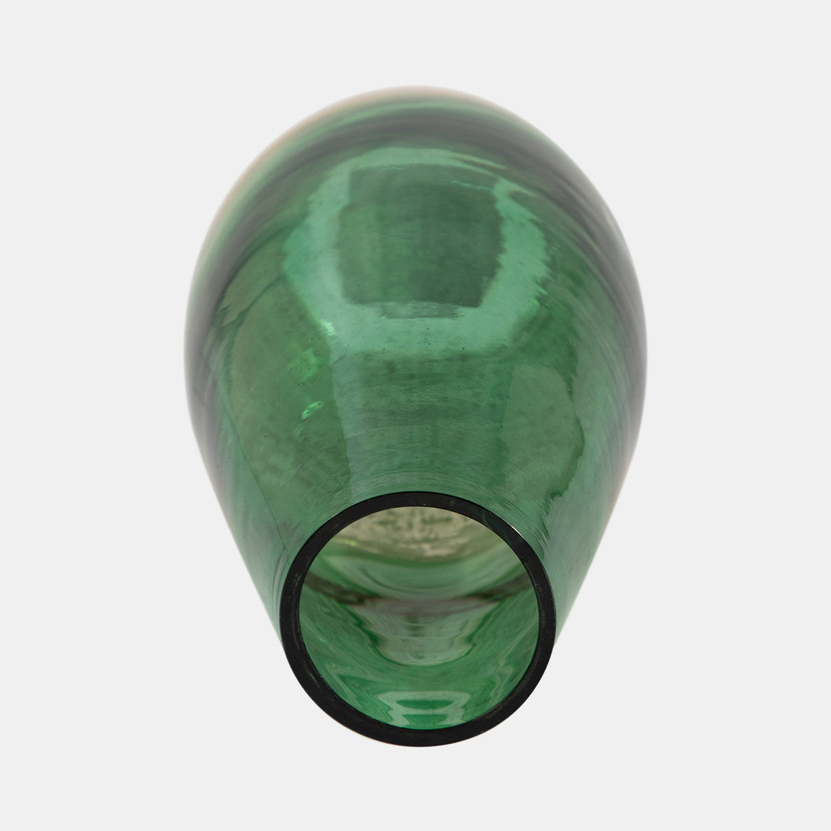 Glass, 11" Gold Dipped Vase, Green