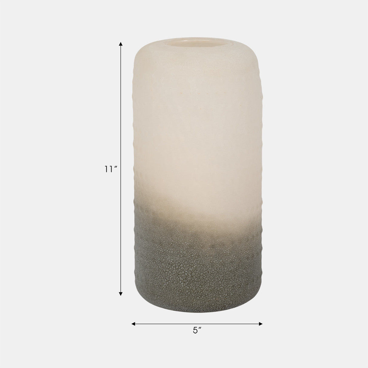 Glass 11" Textured 2-tone Vase,