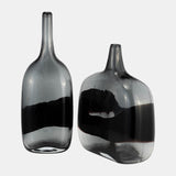 Glass, 12 2-tone Vase, Smoke/black