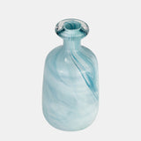 Glass, 12"h Bottle Vase, Teal