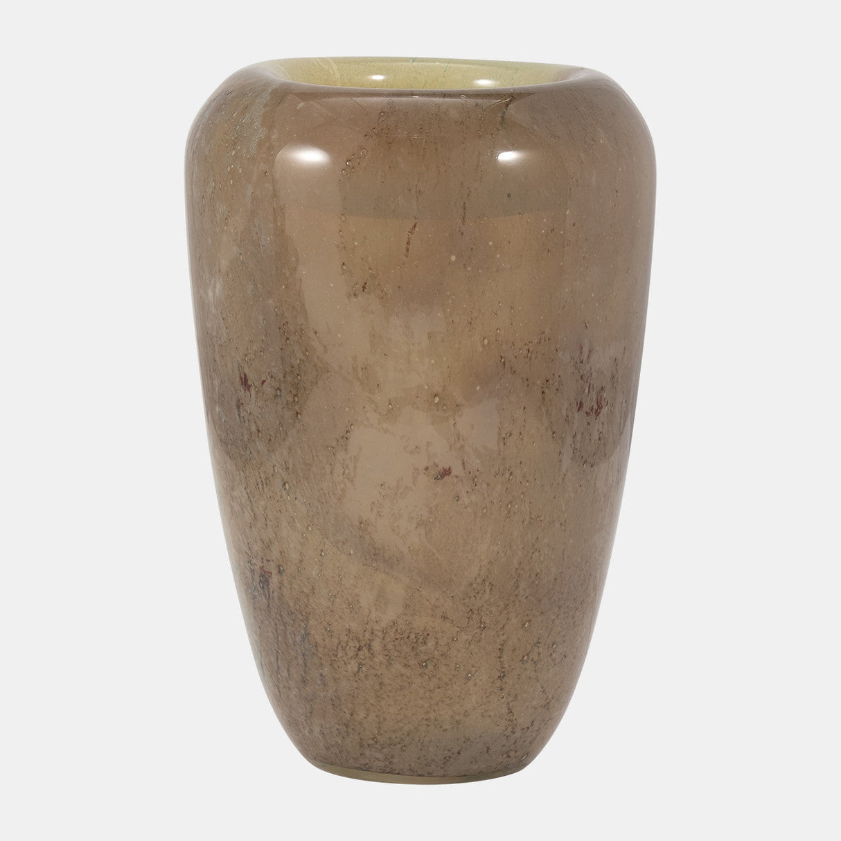 Glass, 13" 2-tone Vase, Nude