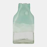 Glass 13" Bottle Vase, Aqua Haze