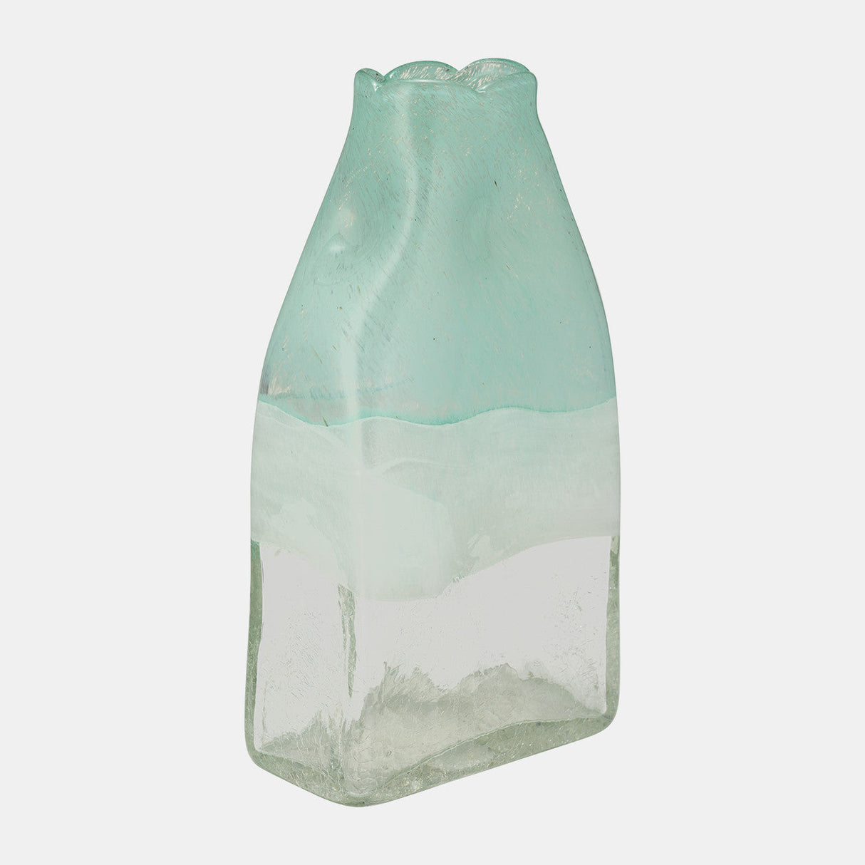 Glass 13" Bottle Vase, Aqua Haze