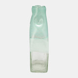 Glass 13" Bottle Vase, Aqua Haze