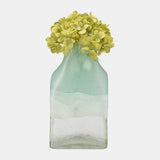 Glass 13" Bottle Vase, Aqua Haze