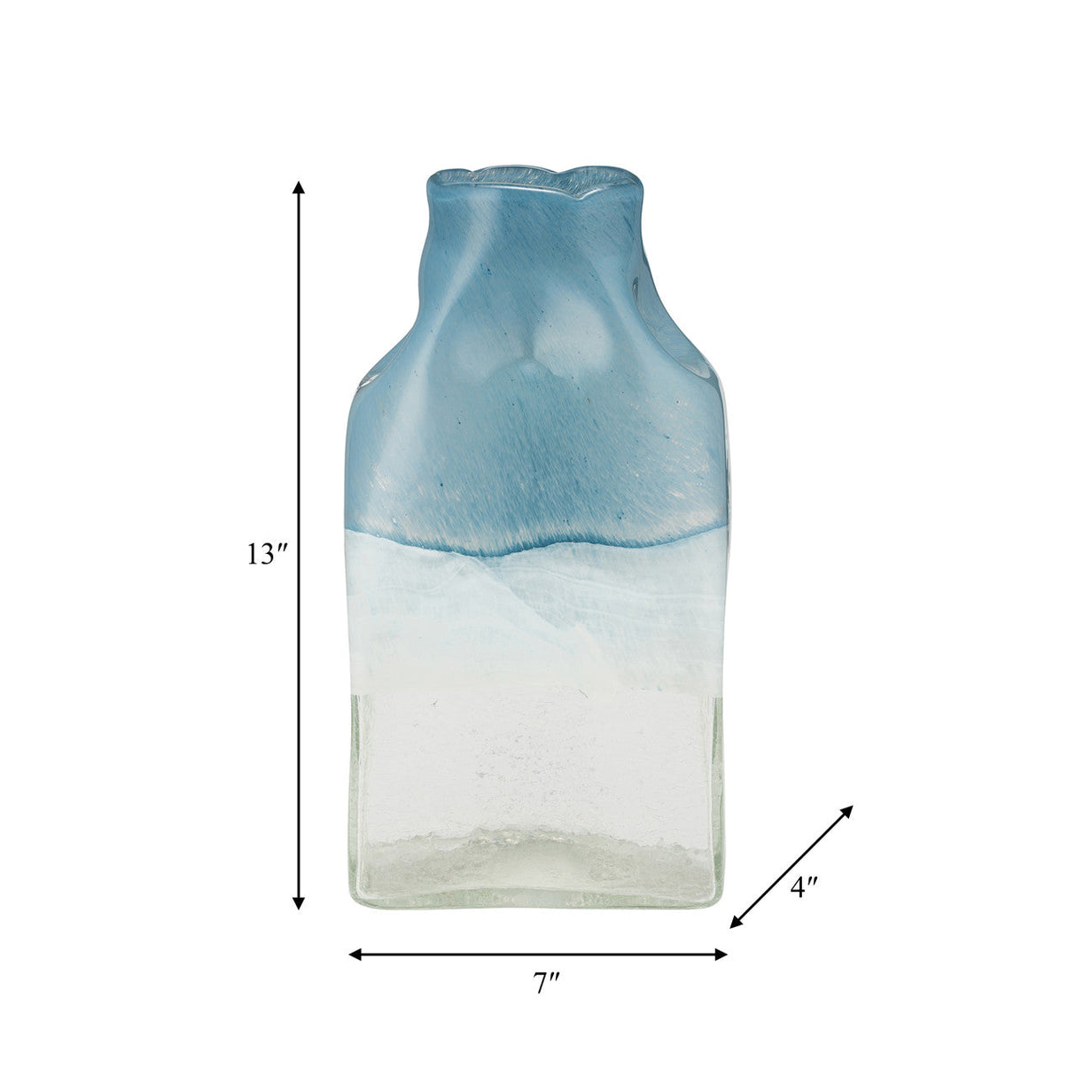 Glass 13" Bottle Vase, Delft