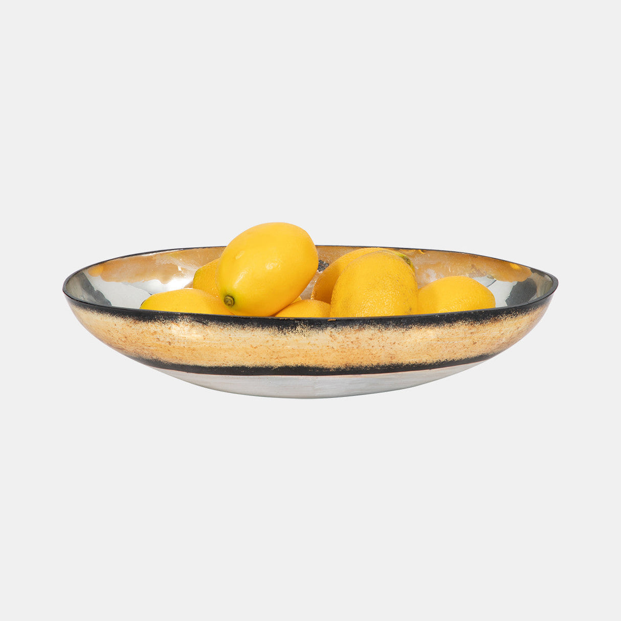 Glass, 13" Bowl W/ Gold Trim, White