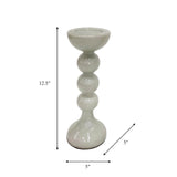 Glass,13"h,bubbly Candle Holder,white