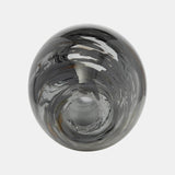 Glass, 13"h Swirl Vase, Black