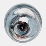 Glass, 13"h Swirl Vase, Blue