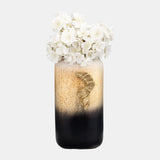 Glass,13",vase W/wing Handle,champagne/blk