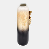 Glass,13",vase W/wing Handle,champagne/blk