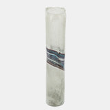 Glass, 14" Azurite Vase, Blue/gray